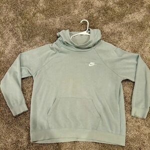 XL NIKE hoodie with high neck in light green/sage/blue/grey